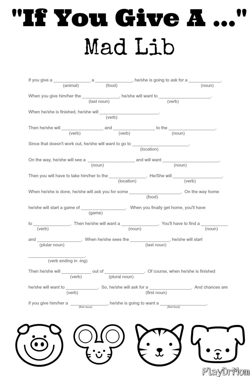 If You Give A &amp;quot; Mad Lib | Writing Activities For Kids | Pinterest - Mad Libs Online Printable Free