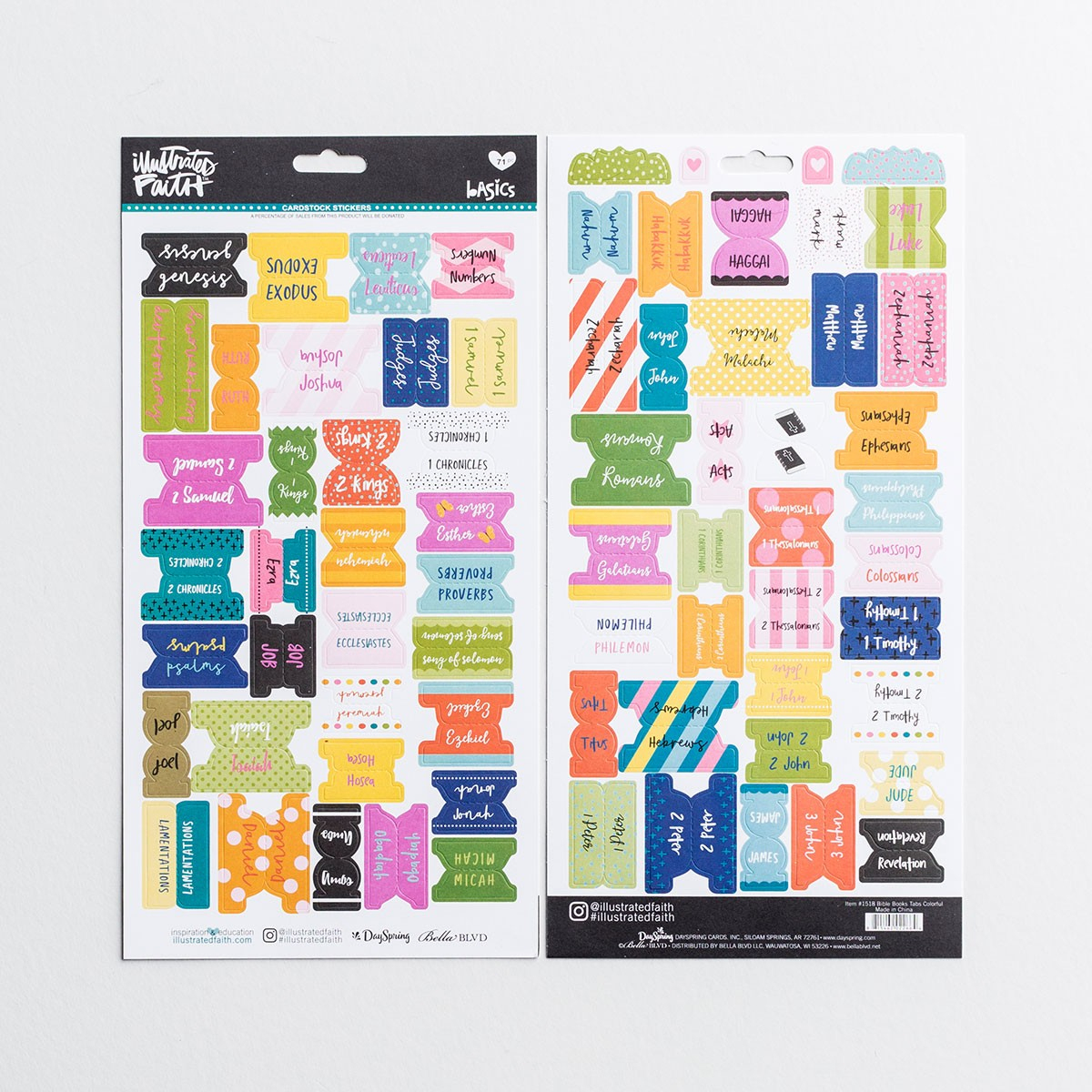 Illustrated Faith - Books Of The Bible Tabs, Colorful | Dayspring - Free Printable Bible Tabs