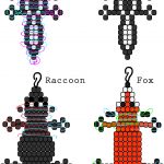 Image Only: Skunk, Raccoon And Fox Bead Buddies, Based Off Of Other   Pony Bead Patterns Free Printable