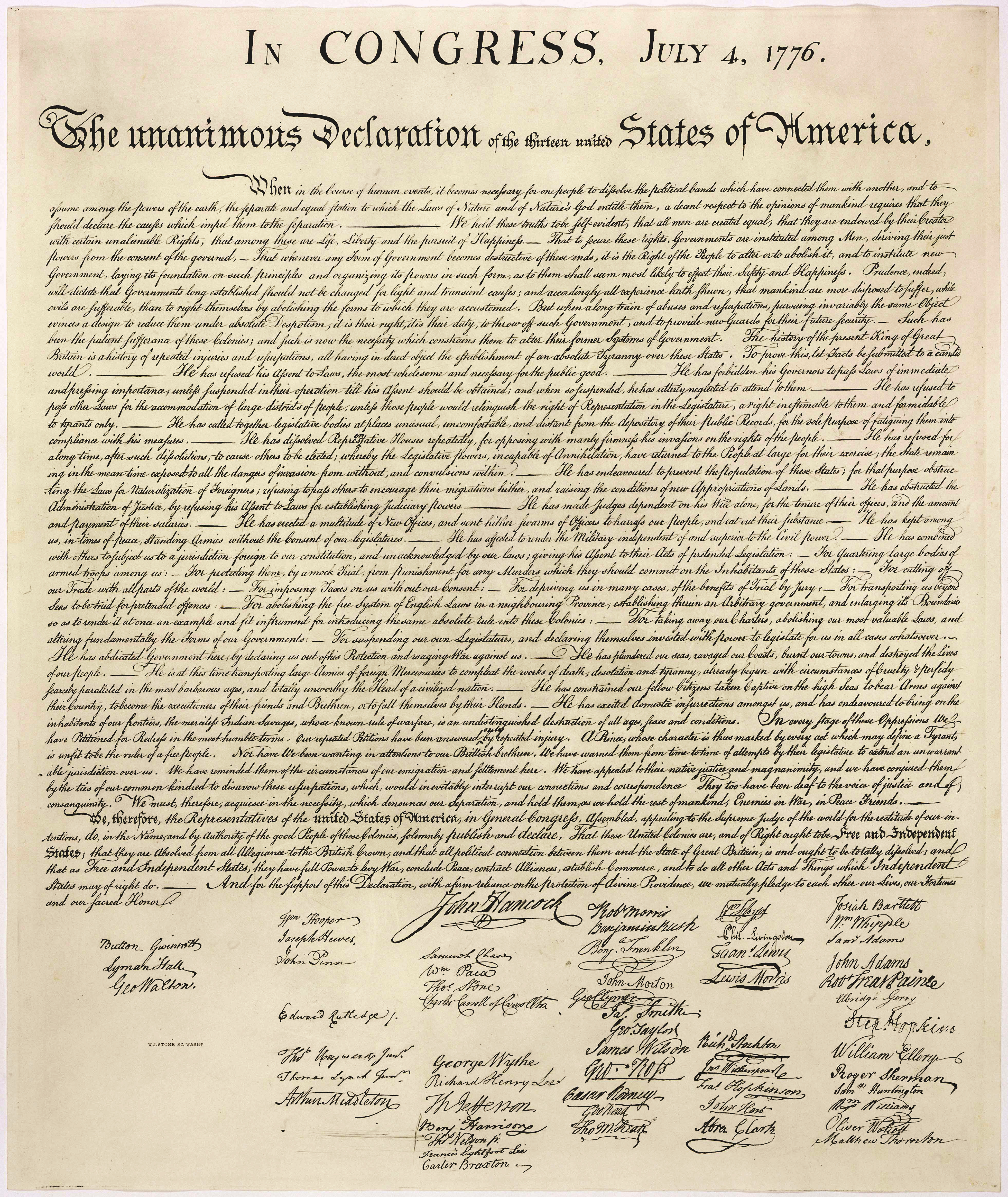 Images Of The Declaration | Thomas Jefferson&amp;#039;s Monticello - Free Printable Copy Of The Declaration Of Independence