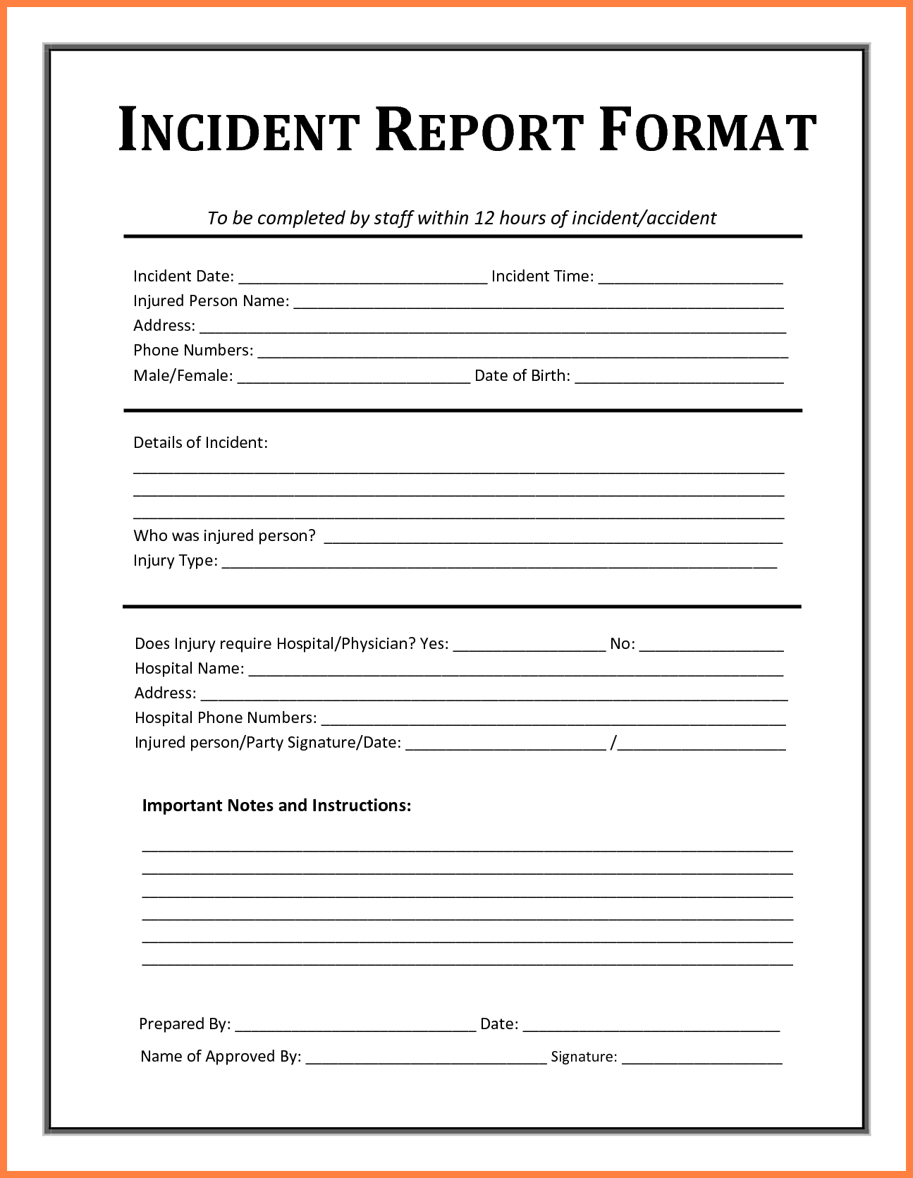 Incident Report Template - Free Incident Report Templates Smartsheet - Free Printable Incident Report Form