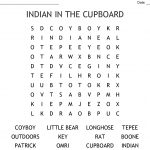 Indian In The Cupboard Word Search   Wordmint   Indian In The Cupboard Free Printable Worksheets