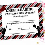 Instant Download Cheerleading Certificate Cheerleading | Etsy   Free Printable Cheerleading Certificates