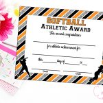 Instant Download Softball Certificate Of Achievement | Etsy   Free Printable Softball Certificates