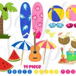 Instant Download Summer Beach Party 16 Piece Photo Booth Props   Hawaiian Photo Booth Props Printable Free