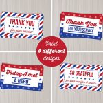 Instant Download Veterans Day Thank You Cards Military Thank | Etsy   Military Thank You Cards Free Printable