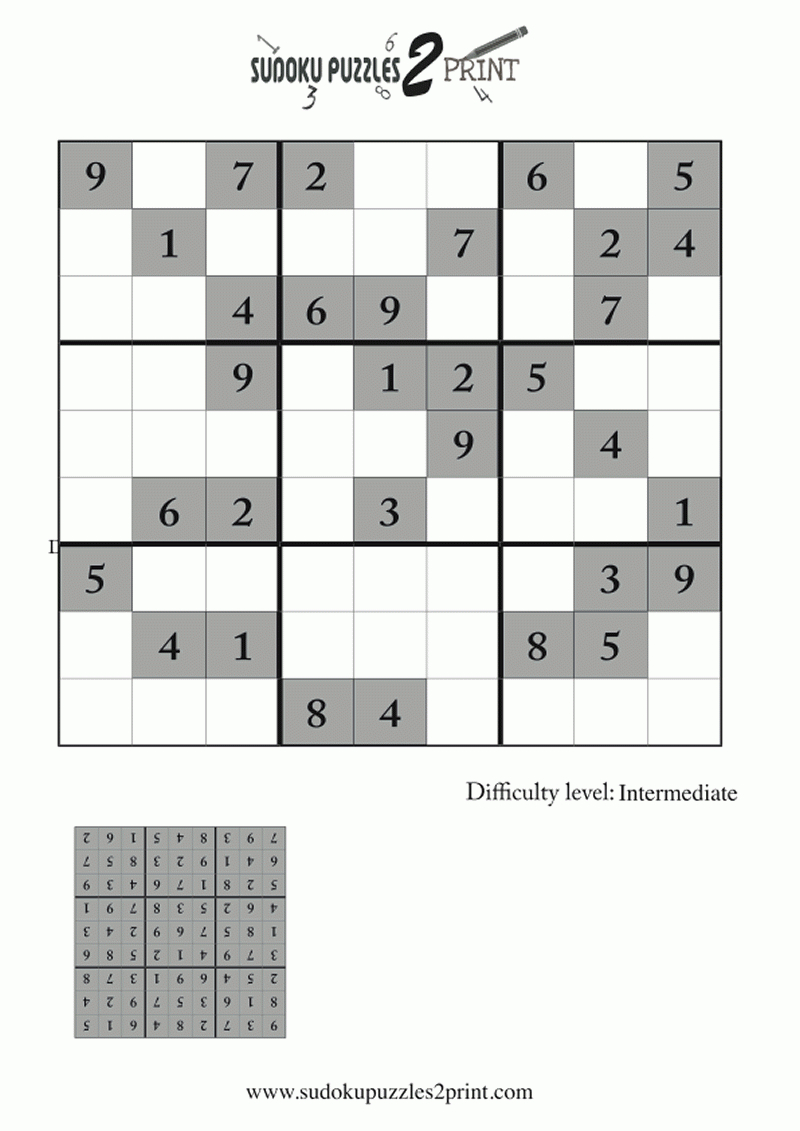 Intermediate Sudoku Puzzle 3 - Free Printable Sudoku Pdf