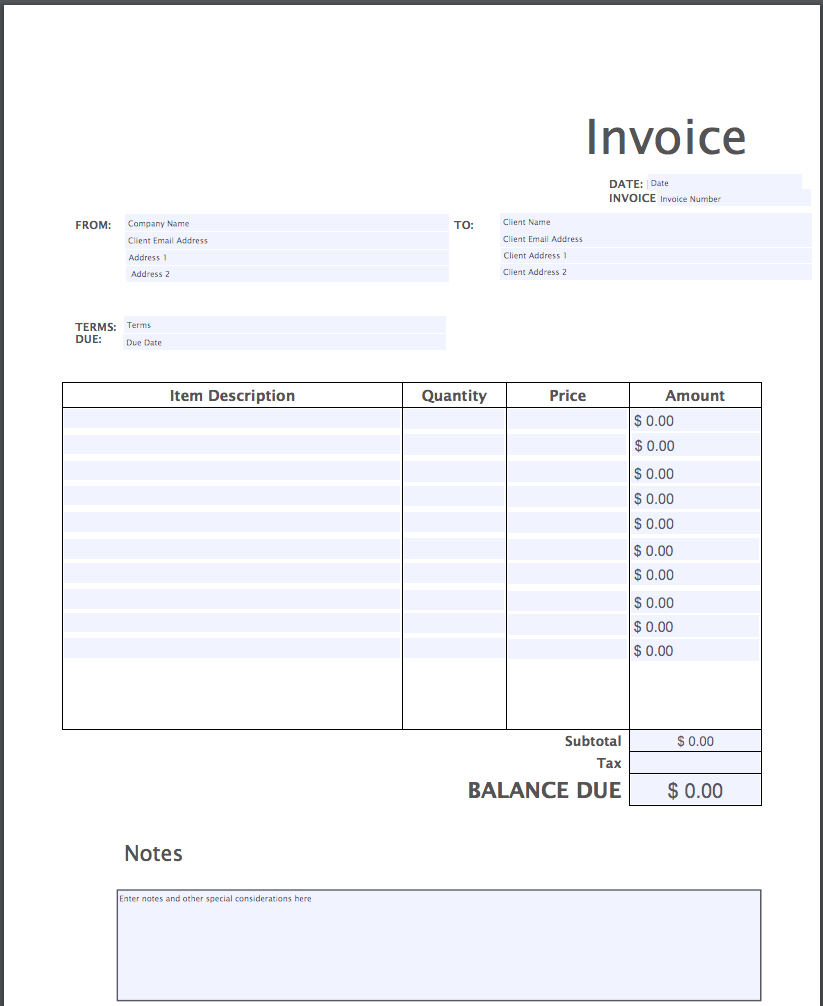 Invoice Template Pdf | Free From Invoice Simple - Free Printable Blank Invoice