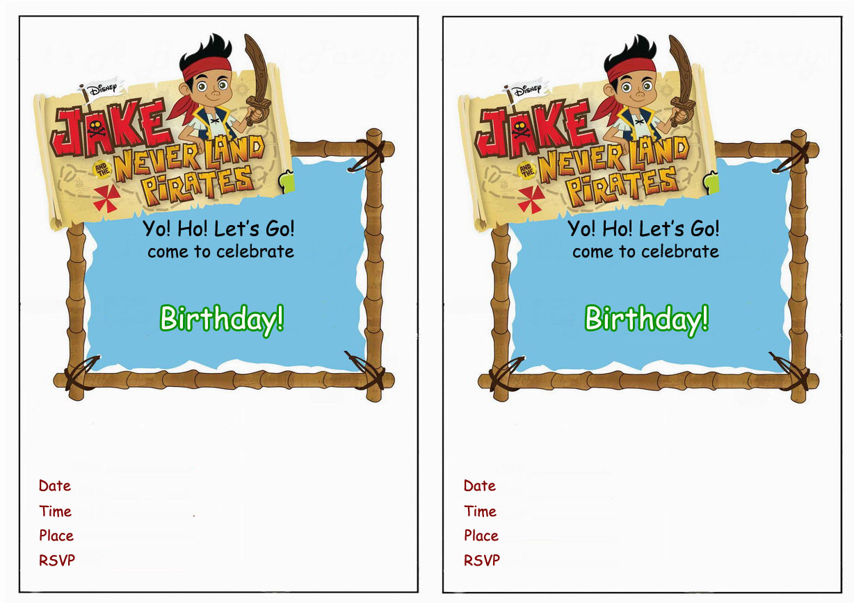 Jake And The Never Land Pirates Birthday Invitations | Birthday - Free Printable Jake And The Neverland Pirates Cupcake Toppers