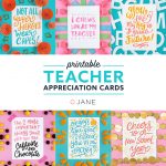 Jane Free Teacher Appreciation Printable Cards | Teacher   Free Teacher Appreciation Week Printable Cards