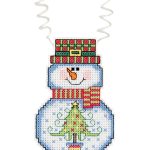 Janlynn Holiday Wizzers Snowman With Tree Counted Cross Stitch Kit   Free Printable Plastic Canvas Christmas Patterns