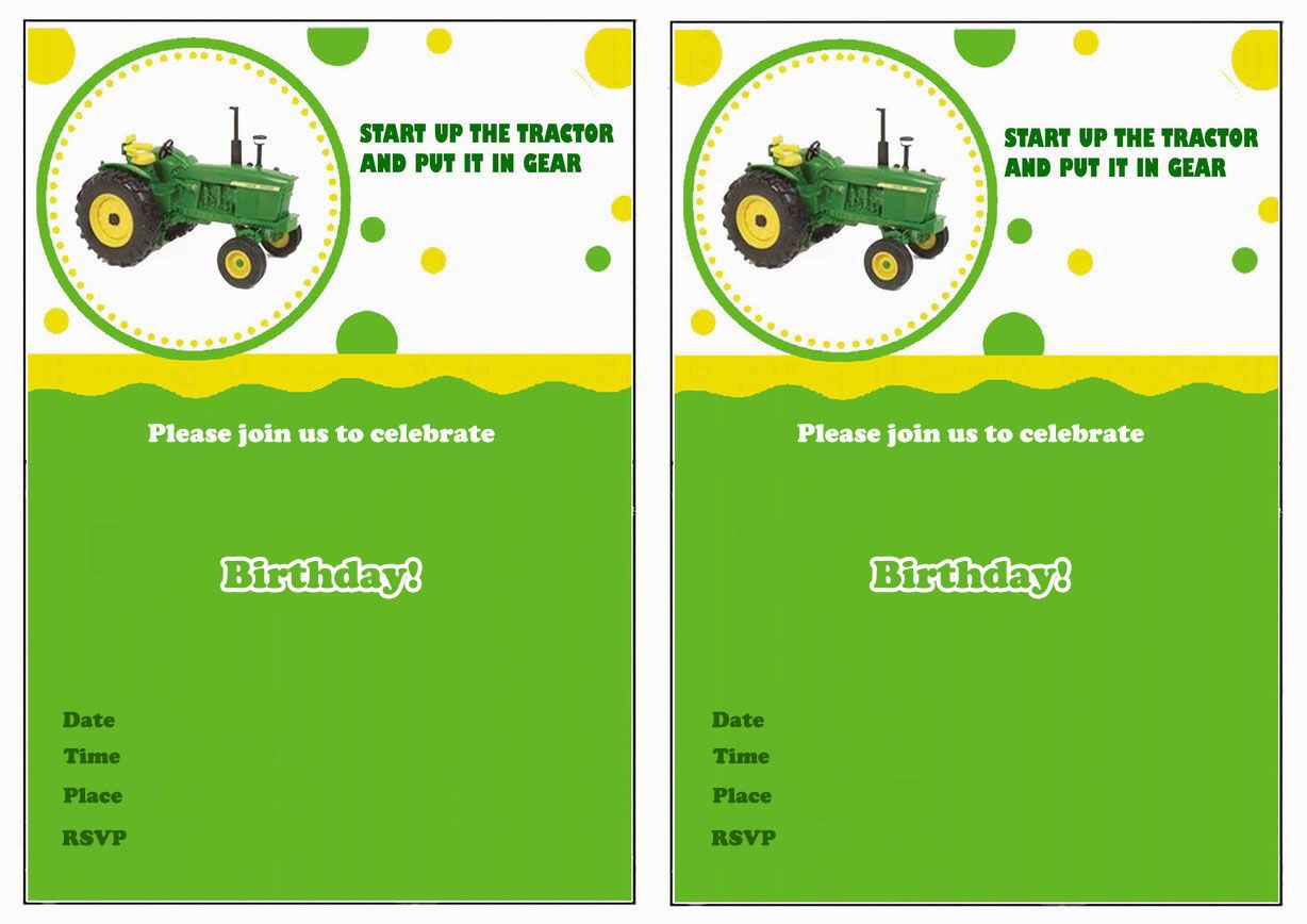 John Deere Free Printable Birthday Party Invitations | Birthday - Free Printable John Deere Food Labels