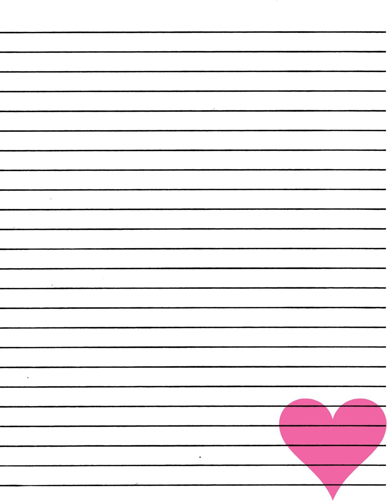 Just Smashing Paper: Freebie!! Pink Heart Lined Paper Printable - Free Printable Lined Paper