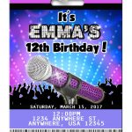 Karaoke Birthday Invitation In 2019 | Kenzi's 8Th Kareoke Birthday   Free Printable Karaoke Party Invitations