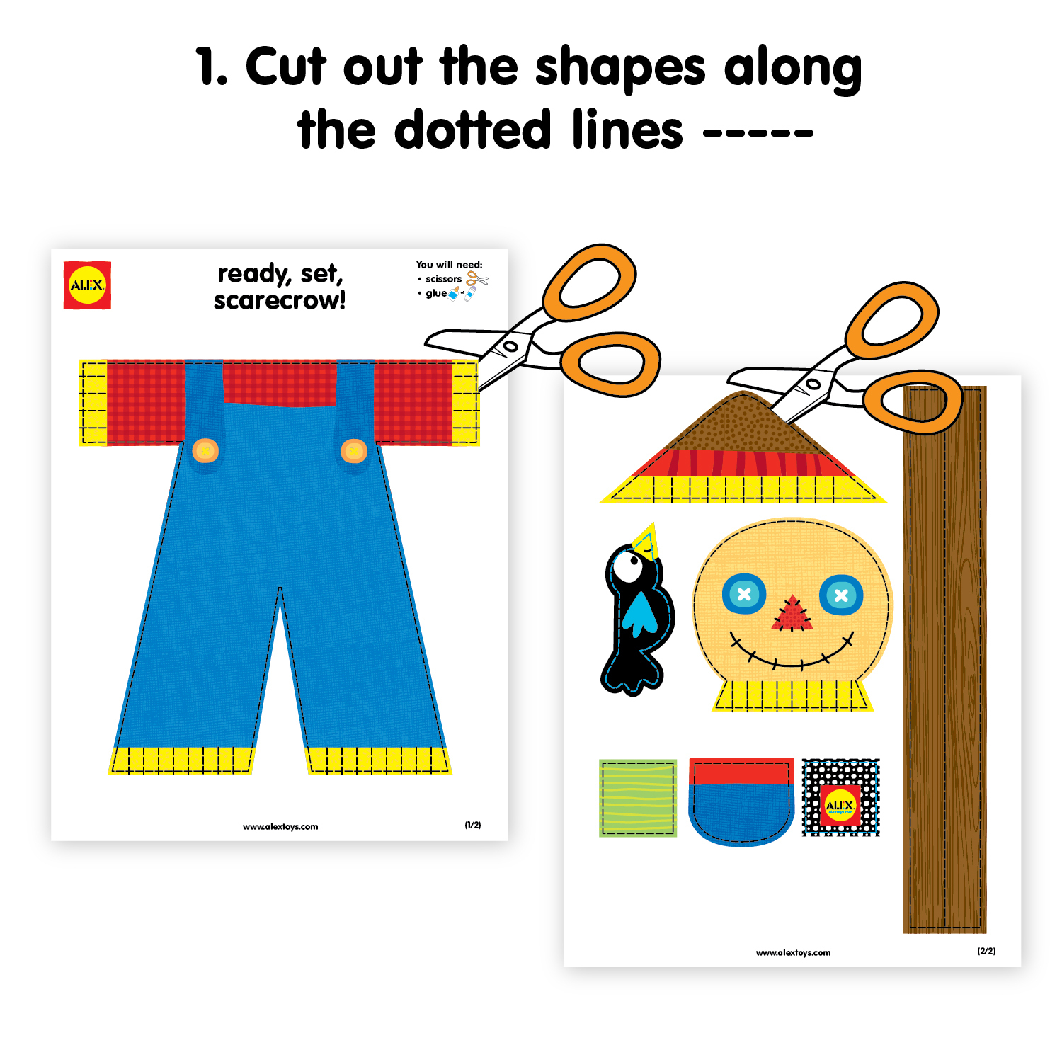 Kids Thanksgiving Crafts: Make A Scarecrow Printable - Alexbrands - Free Printable Crafts For Preschoolers