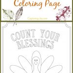 Kids Turkey Thanksgiving Coloring Page: Count Your Blessings   Free Printable Kindergarten Thanksgiving Activities