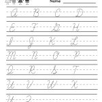 Kindergarten Cursive Handwriting Worksheet Printable | School And   Free Printable Handwriting Worksheets