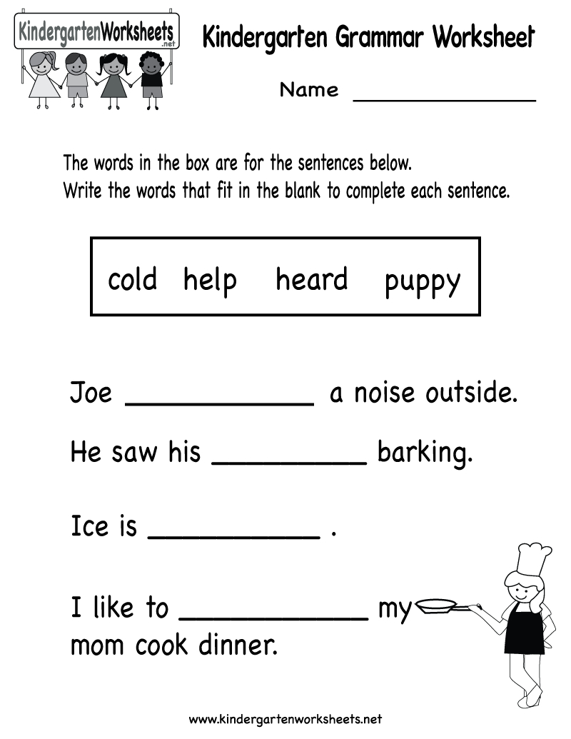Kindergarten Grammar Worksheet Printable | Worksheets (Legacy - Free Printable English Reading Worksheets For Kindergarten