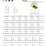 Kindergarten Letter B Writing Practice Worksheet Printable | Things   Free Printable Letter Writing Worksheets