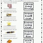 Kindergarten Rhyming Worksheets Cut And Paste For All   Free Printable Rhyming Words