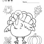 Kindergarten Thanksgiving Coloring Worksheet Printable   Free Printable Thanksgiving Worksheets