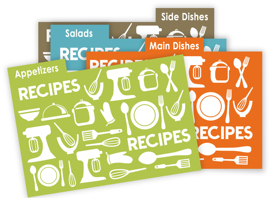 Kitchen Theme Recipe Card Dividers 4X6 Printable No 836 | Etsy - Free Printable Recipe Dividers
