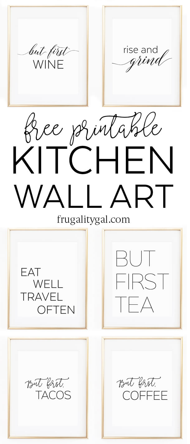 Kitchen Wall Art - 8X10&amp;quot; Set Of Six Prints - Free Printable - Free Black And White Printable Art