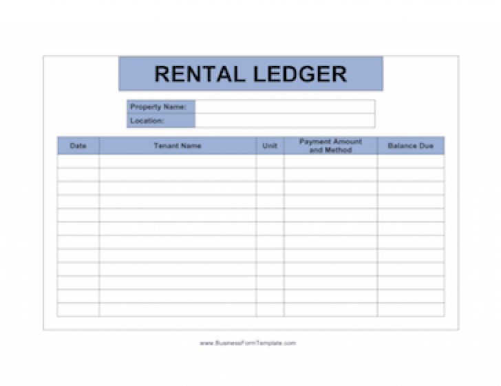Rent Payment Ledger Template Free Download