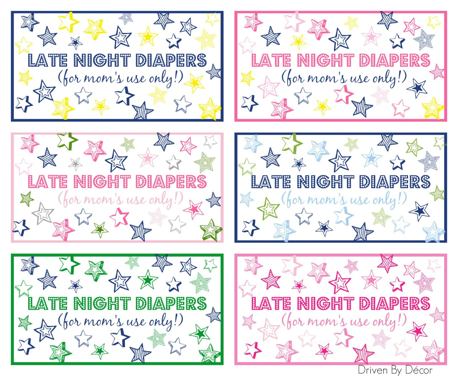 Late Night Diapers Baby Shower Printables | Drivendecor - Late Night Diaper Sign Free Printable