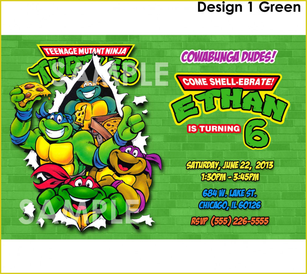 Latest Teenage Mutant Ninja Turtles Birthday Invitations Ideas #3638 - Free Printable Tmnt Birthday Party Invitations