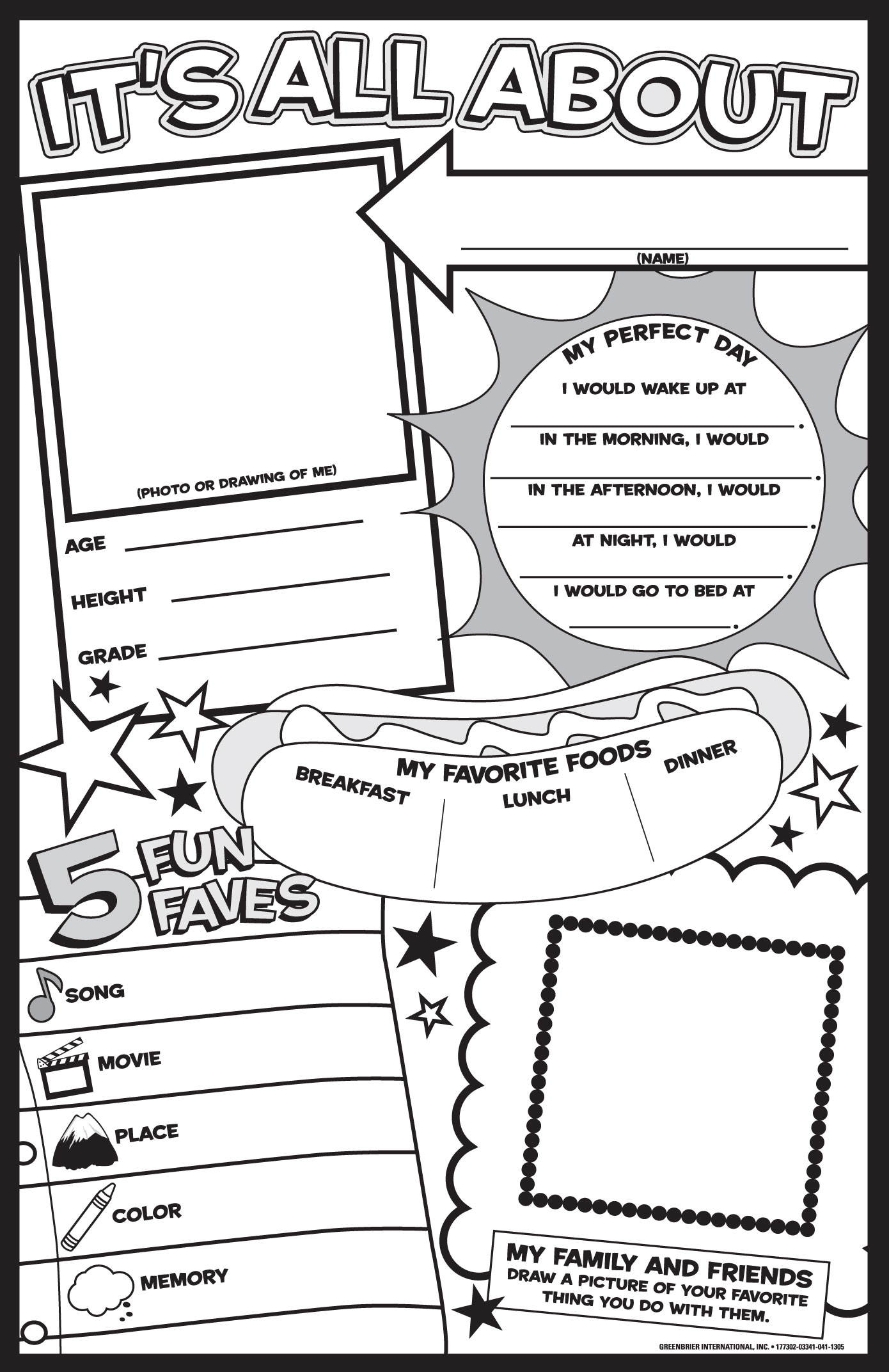 Lauren Gregory » About Me Poster - Free Printable All About Me Poster