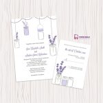 Lavender And Mason Jar Wedding Invitation | Free Printable Wedding   Free Mason Jar Wedding Invitation Printable Templates
