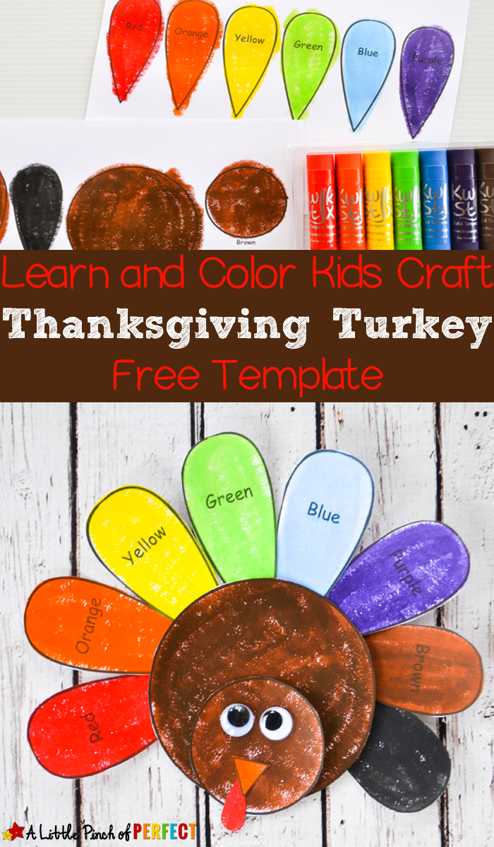 Learn And Color Thanksgiving Turkey Craft And Free Template For Kids - - Free Printable Turkey Craft