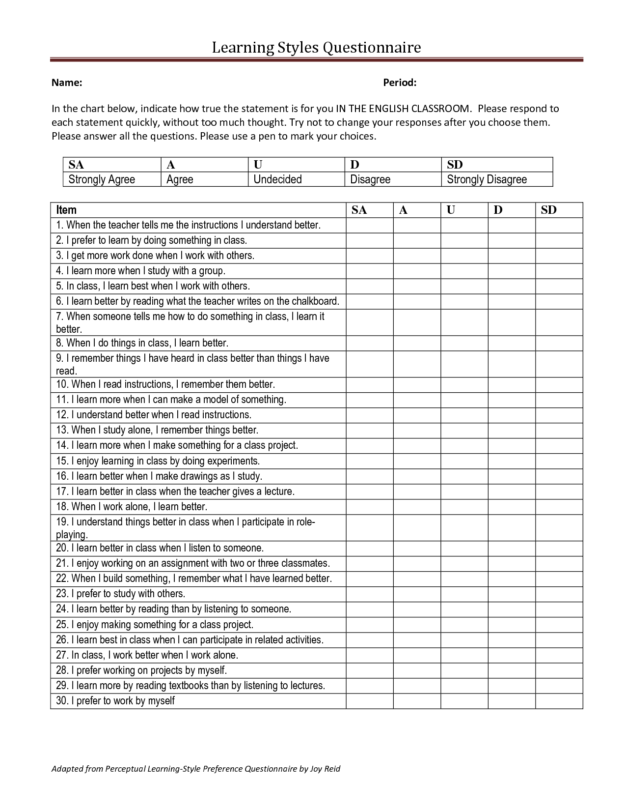 Free Multiple Intelligence Test Printable Printable Templates