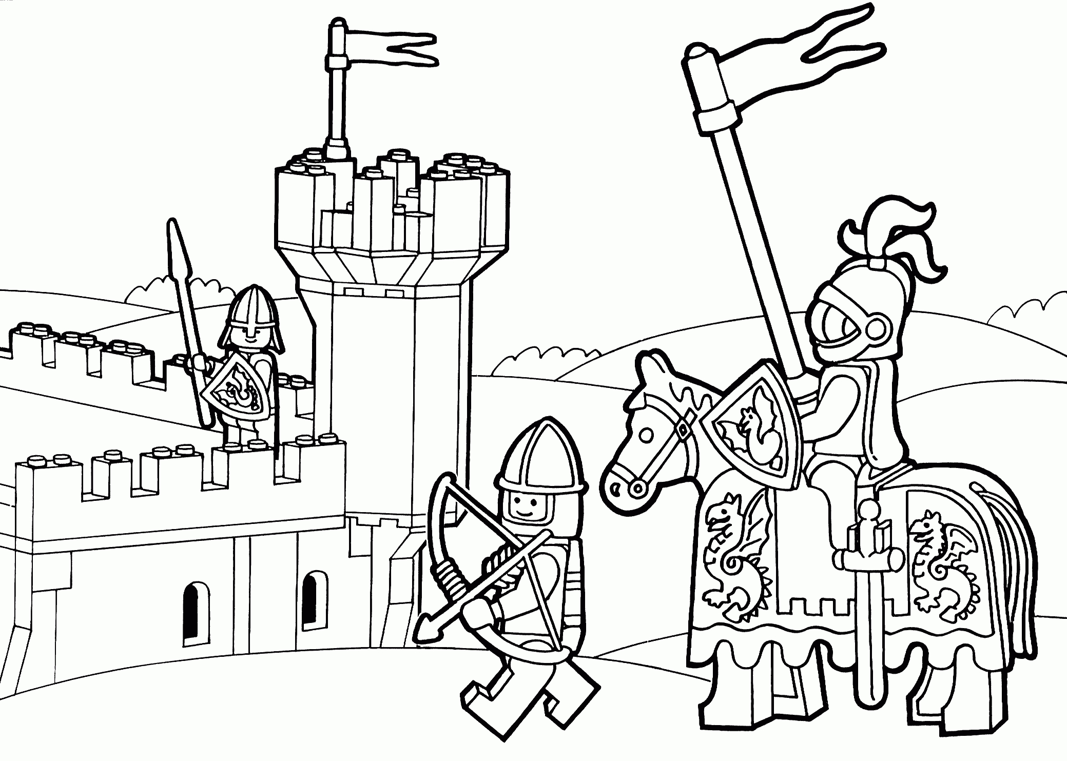 Lego Duplo Knights Coloring Page For Kids, Printable Free. Lego - Free Printable Pictures Of Knights
