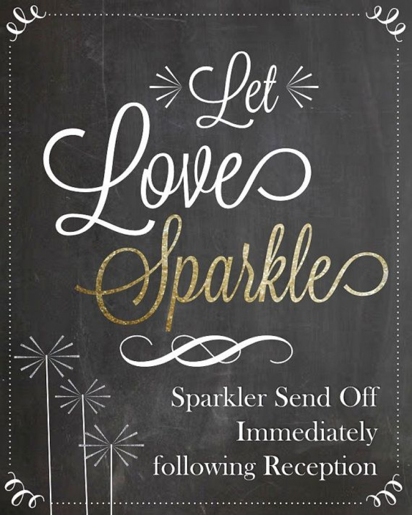 Let Love Sparkle ~ Sparkler Send Off After Reception. This Sign Is - Free Printable Wedding Sparkler Sign