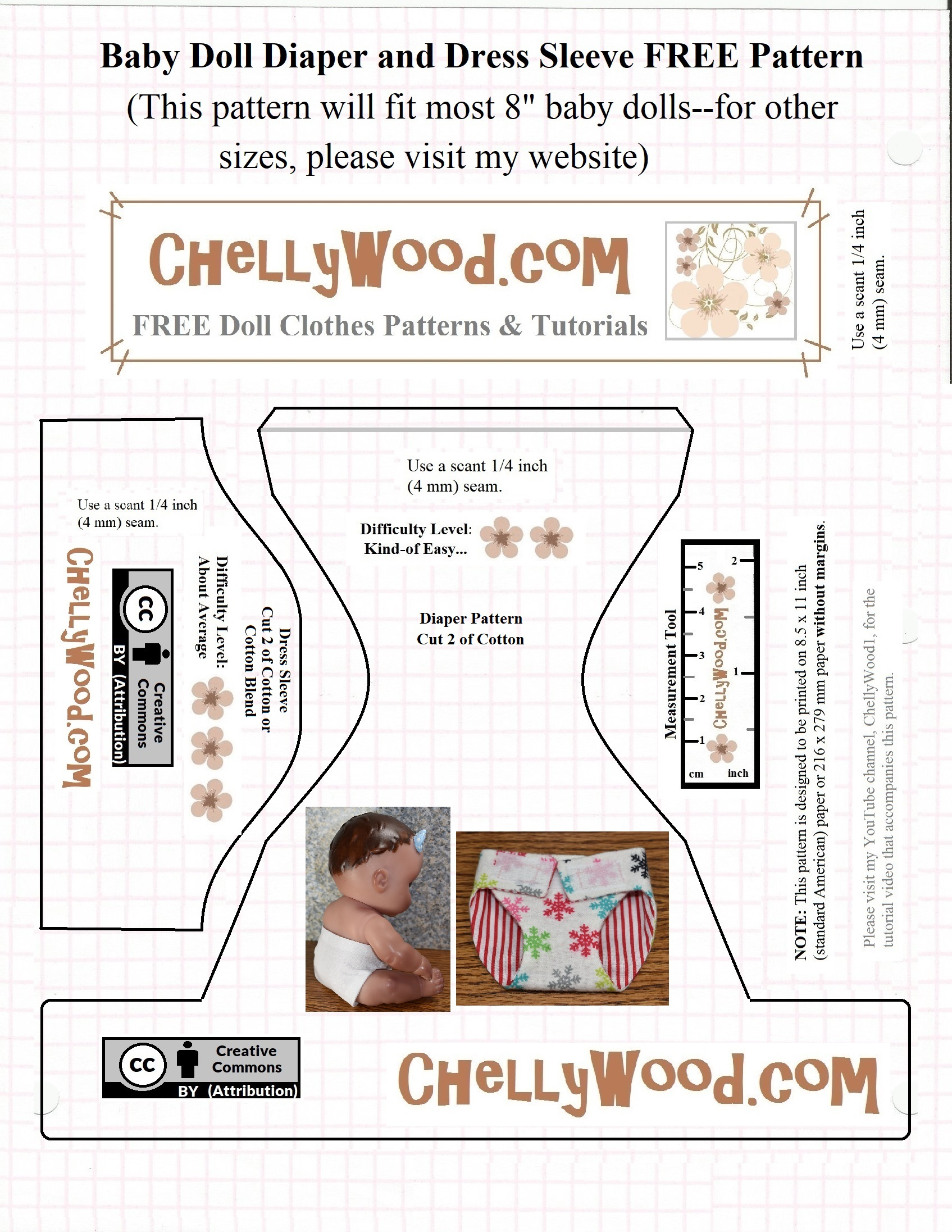 Let&amp;#039;s #sew A Wee #diaper For Baby #dolls W/free #pattern At - Cloth Diaper Pattern Free Printable