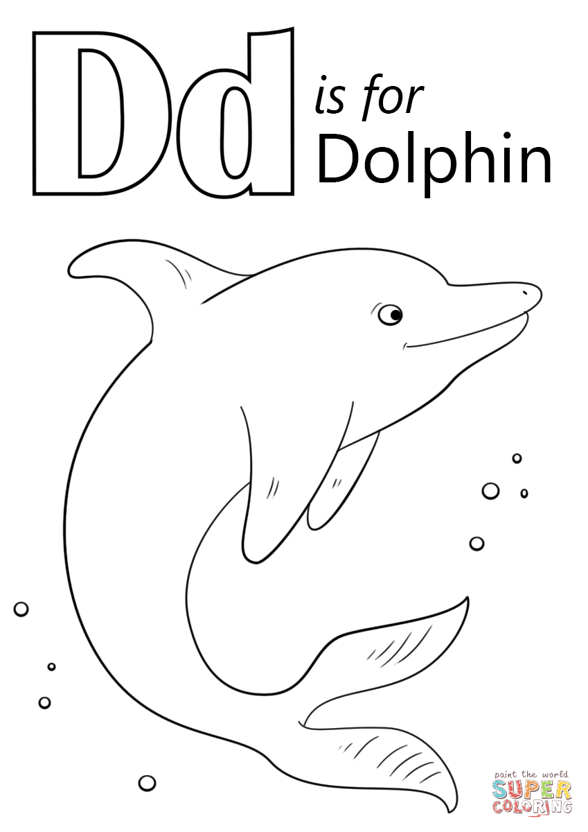 Letter D Is For Dolphin Coloring Page | Free Printable Coloring Pages - Dolphin Coloring Sheets Free Printable