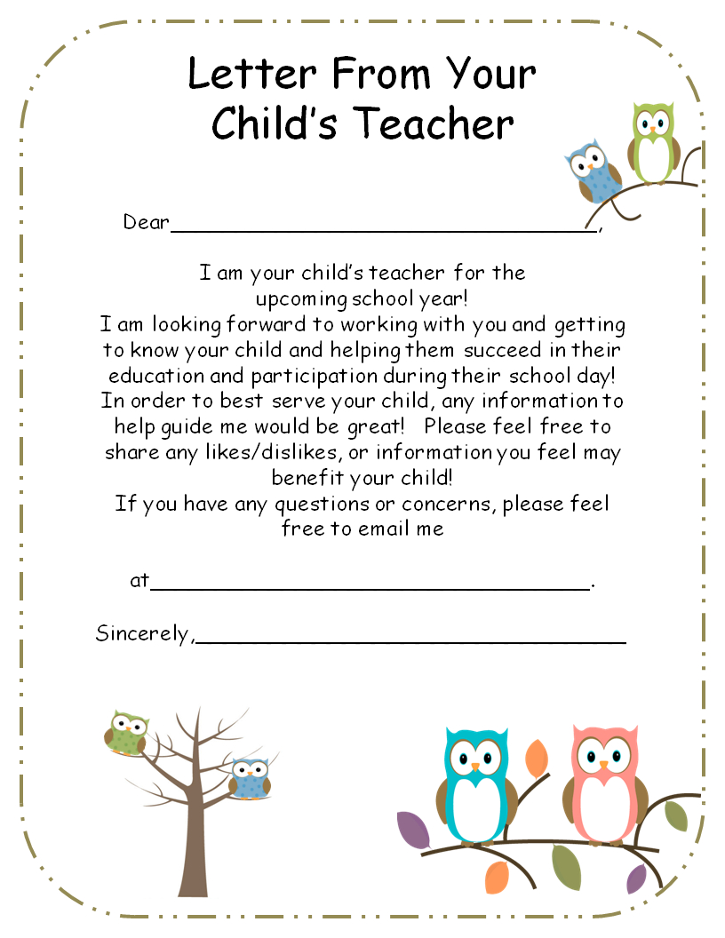 Letter From Teacher To Parents {Editable} | Teaching | Pinterest - Free Printable Teacher Notes To Parents
