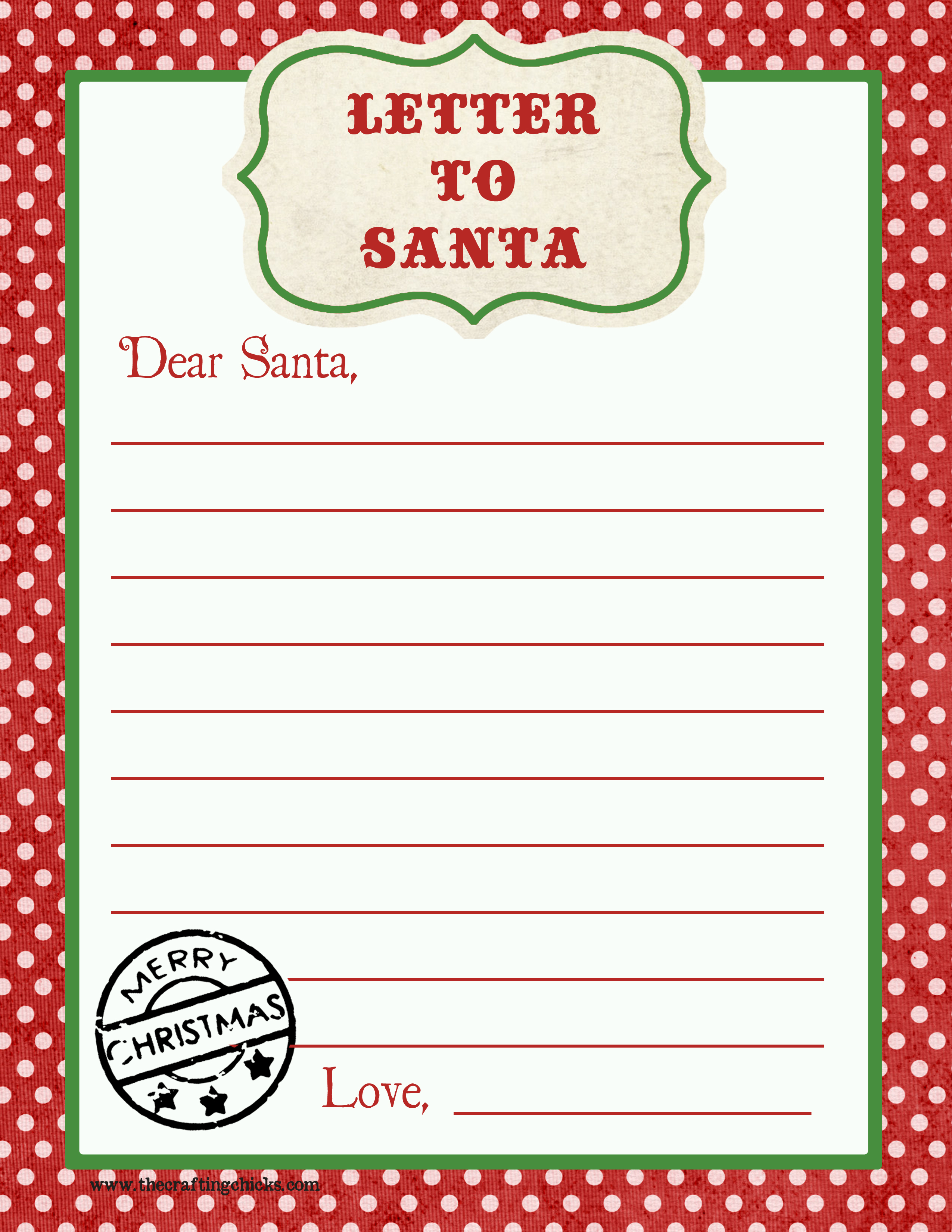 Letter To Santa Free Printable Download - Letter To Santa Template Free Printable