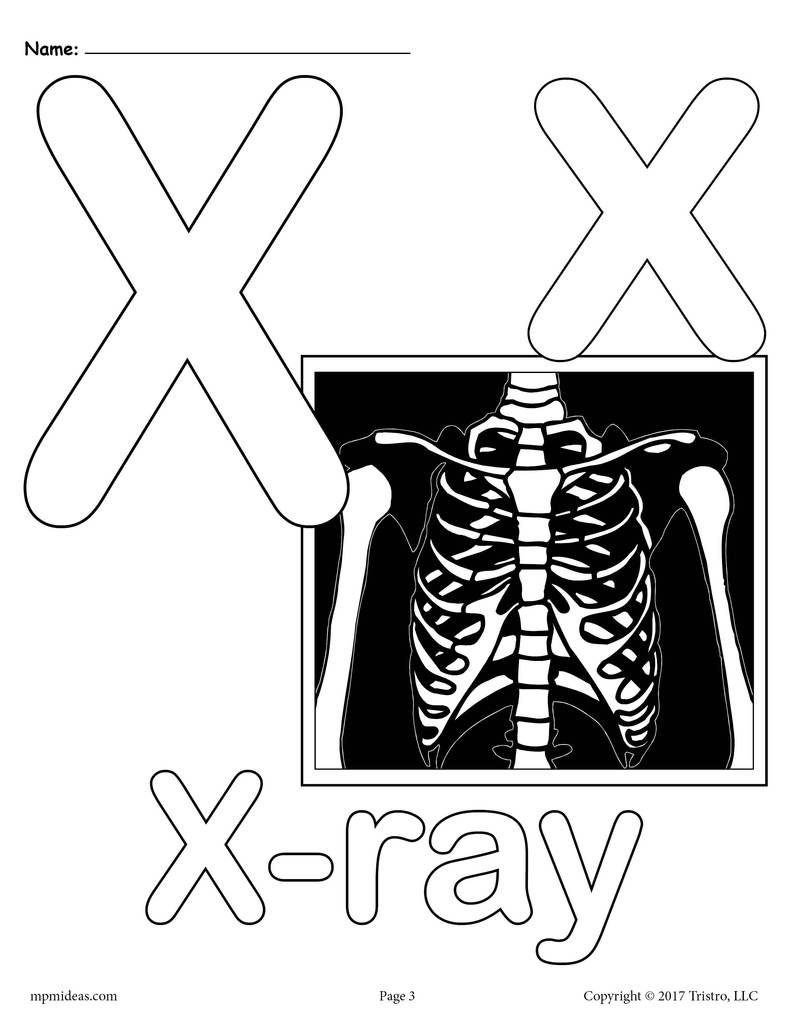 Letter X Alphabet Coloring Pages - 3 Free Printable Versions - Free Printable Animal X Rays