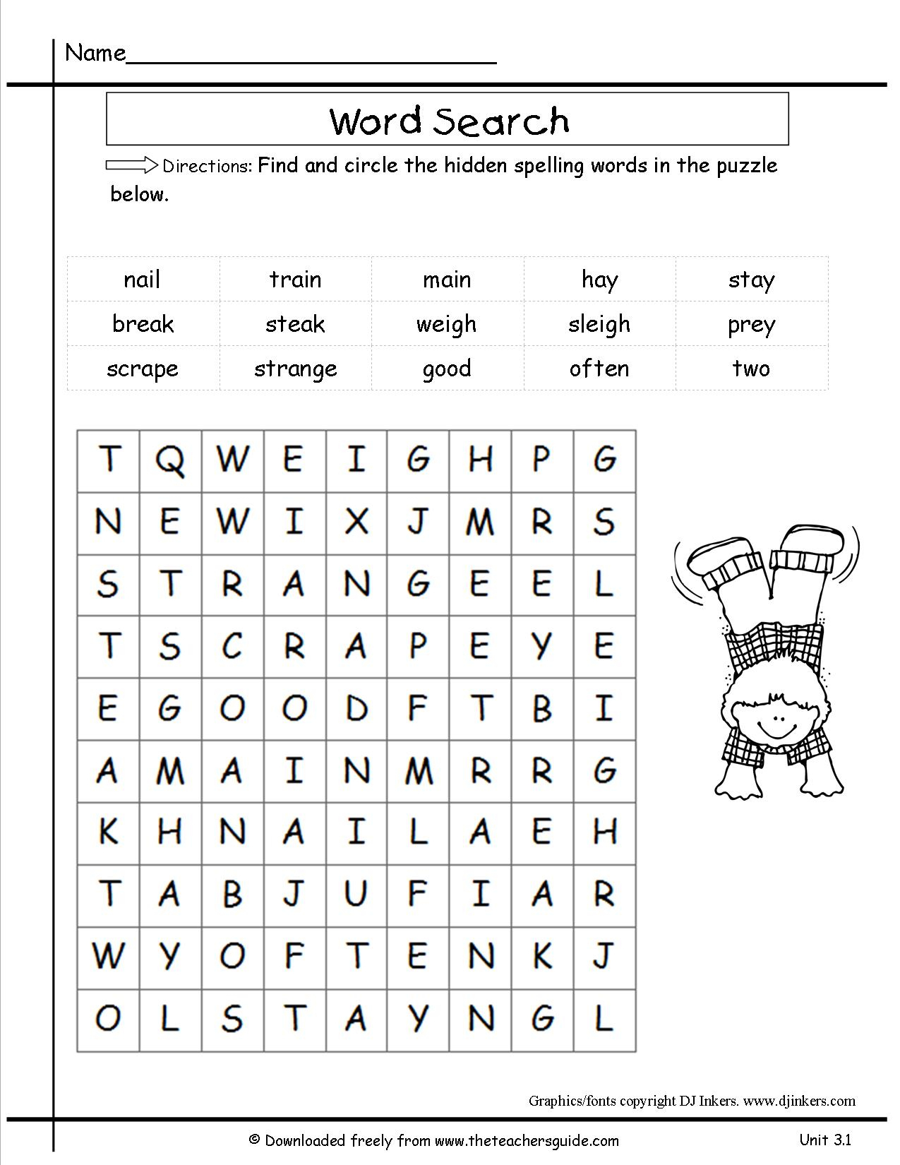 Library Crossword Puzzle Worksheet Free 2Nd Grade Word Search - 2Nd Grade Word Search Free Printable