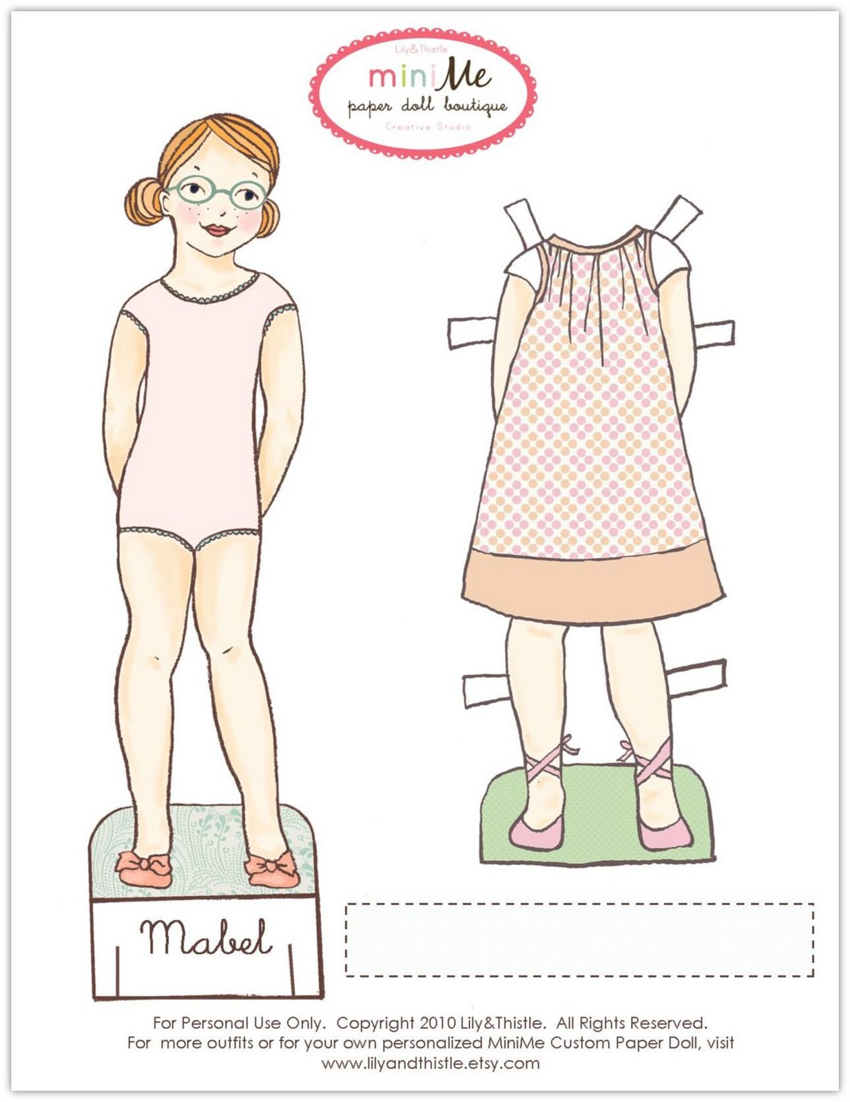 Lily &amp;amp; Thistle: Meet Mabel. Free Printable Paper Doll - Free Printable Paper Dolls