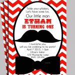 Little Man Mustache Invitation Printable Or Printed With Free   Free Printable Mustache Invitations