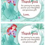 Little Mermaid Thank You Cards | Birthday Printable   Free Printable Mermaid Thank You Cards