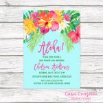 Luau Baby Shower Invitation, Tropical Baby Shower Invitation, Aloha   Free Printable Luau Baby Shower Invitations