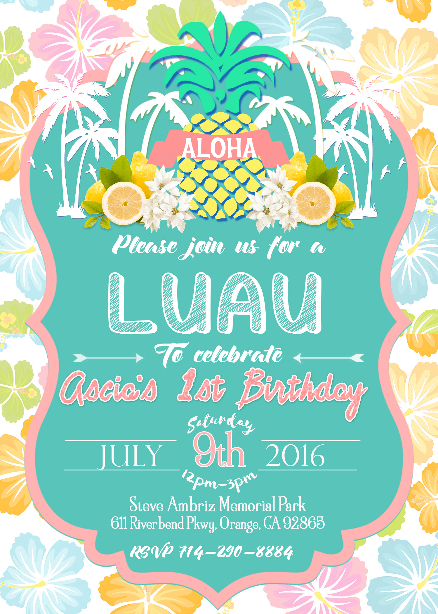 Luau Birthday Clipart Collection - Hawaiian Party Invitations Free Printable