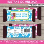 Luau Hershey Candy Bar Wrappers Template   Free Printable Candy Bar Wrappers