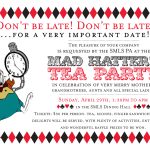 Mad Hatter Tea Party Invitations And Comely Invitations Fitting   Mad Hatter Tea Party Invitations Free Printable