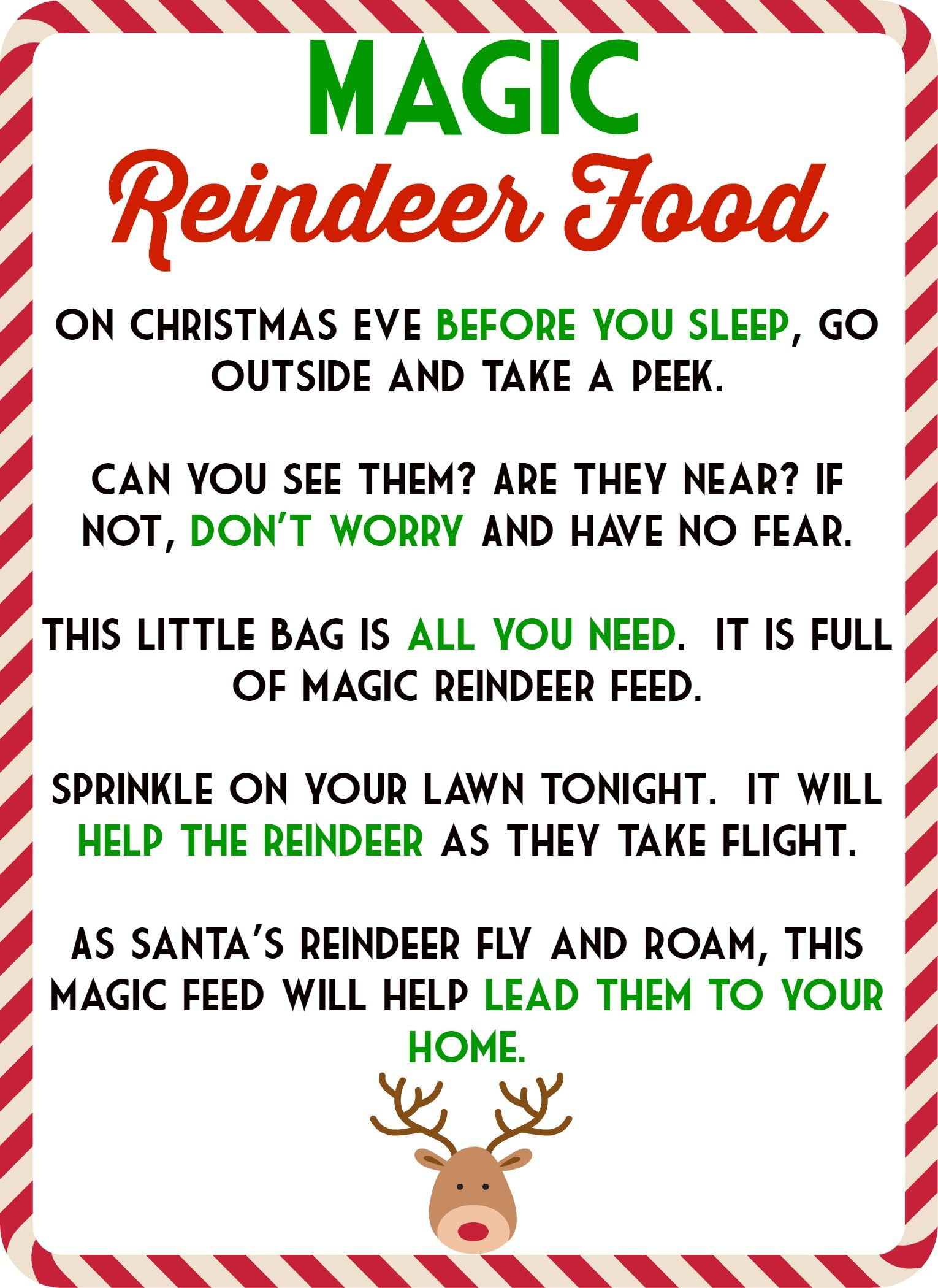 Magic Reindeer Food Poem &amp;amp; Free Printable | 1St Grade | Pinterest - Reindeer Food Poem Free Printable